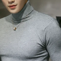 Suéter ajustado de cuello alto para hombre, ropa informal que combina con todo, novedad de 2022