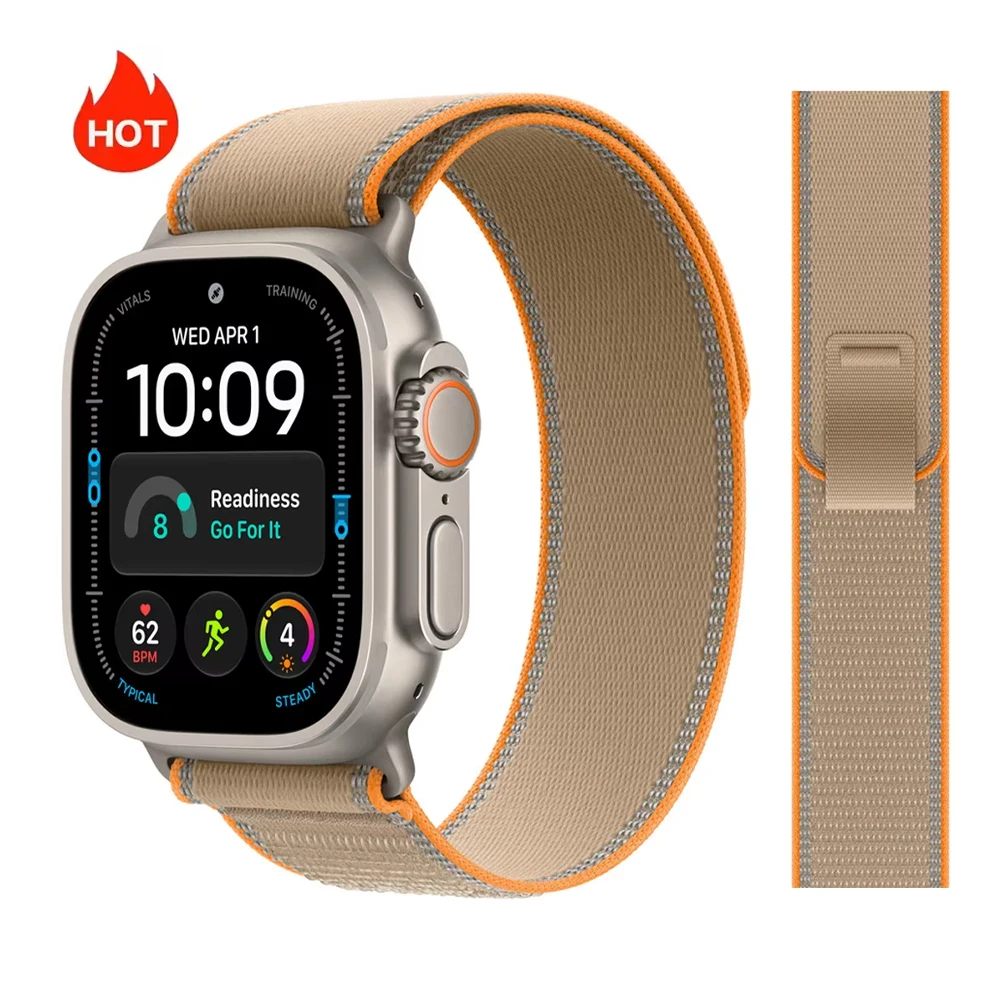 Trail Loop Armband für Apple Watch Ultra 4 3, 49mm 46mm 42mm 45mm 40mm 41mm, Nylon Sportarmband, Correa, Serie 12 11 10 9 8 7 SE, Armband