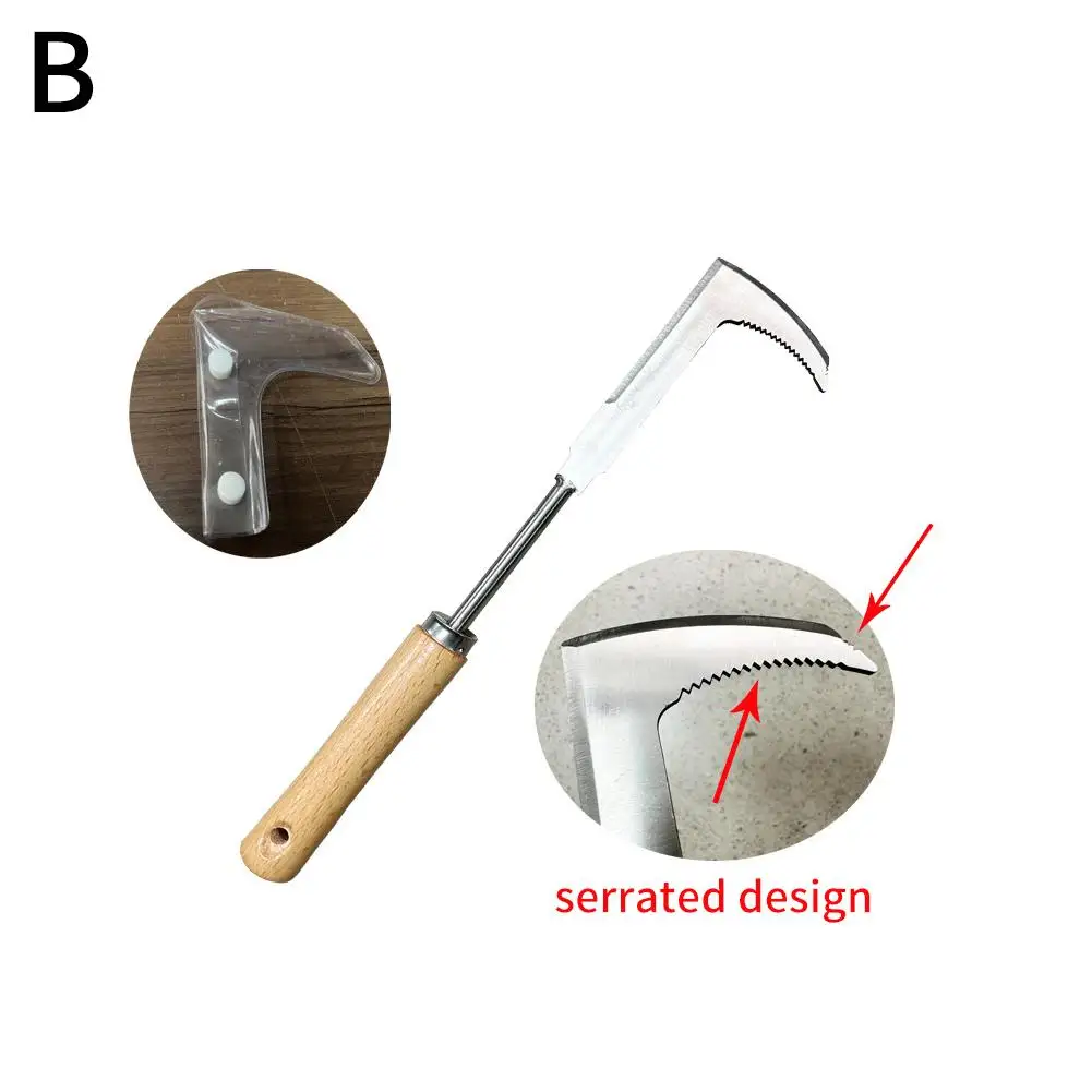 Imagem -06 - Manual Cortador de Grama L-shaped Weeding Sickle Pátio Jardim Crack Weeder Ferramenta Fenda O8s8 Aço Inoxidável