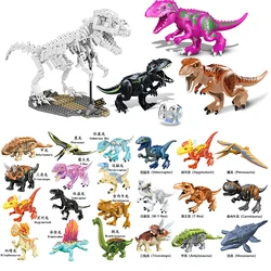 Jurassic World Park Building Blocks Set, Dinossauro Branco Set, T Indominus Rex, Dino Breakout, Mosasaurus Velociraptor Animal, 3 Modelo, 8Pcs