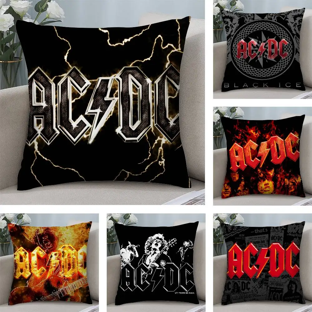 

AC/DC Rock Band Pillow Case Square Double‑Sided Print Cushion Case For Sofa Home Bedchamber Decor Gift