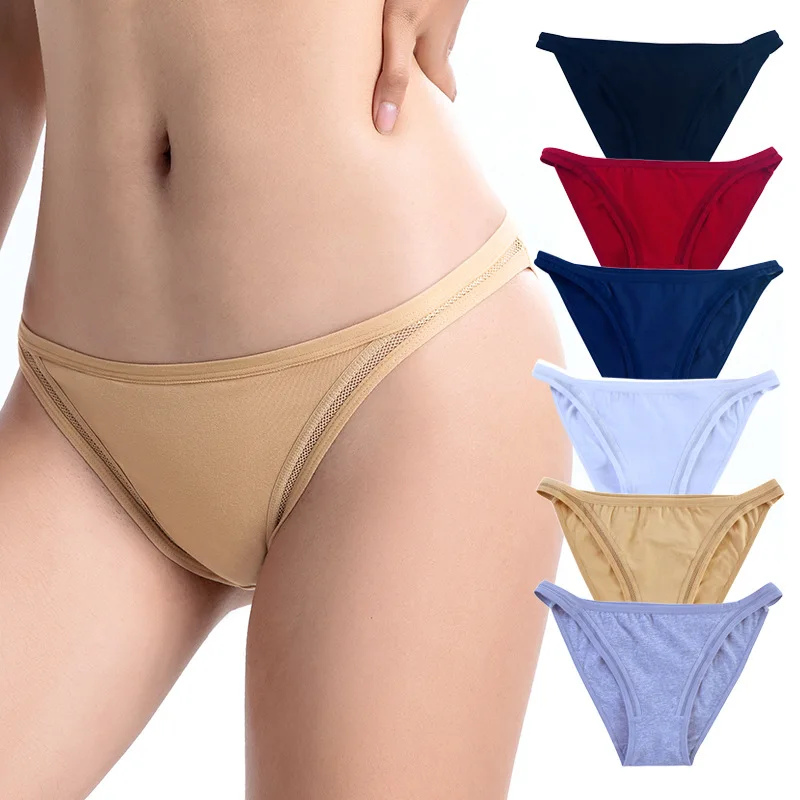 5PCS/Set Cotton Panties Women Low Rise Briefs Solid Color Seamless Underwear Comfort Breathable Underpants M-XXL Lingerie