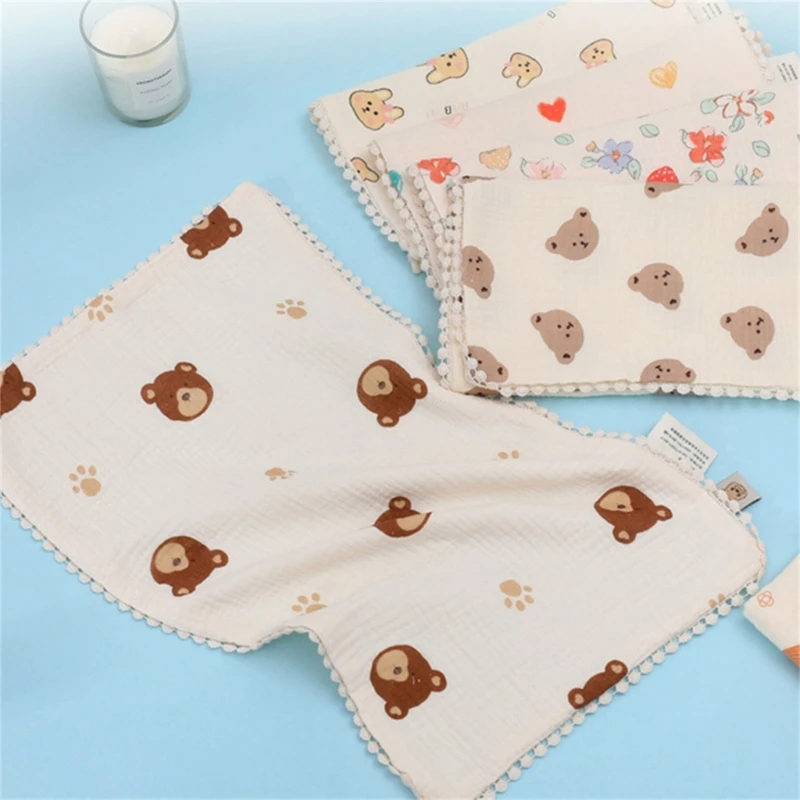 Cotton  Towel Newborn Baby Items Floral Muslin Baby Bibs Handkerchief Soft Saliva Towel Bath Washed Burp Cloths