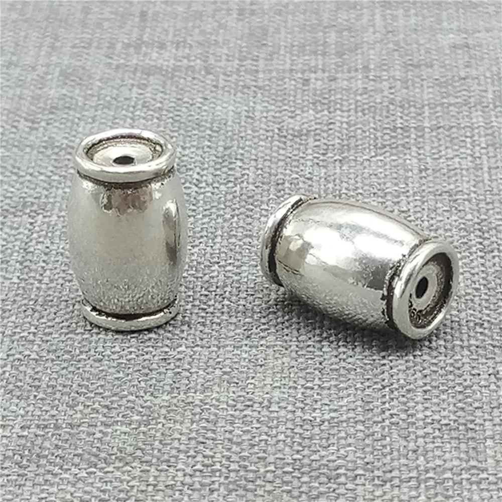 2 قطعة من 925 فضة عادي برميل الخرز لسوار قلادة فاصل