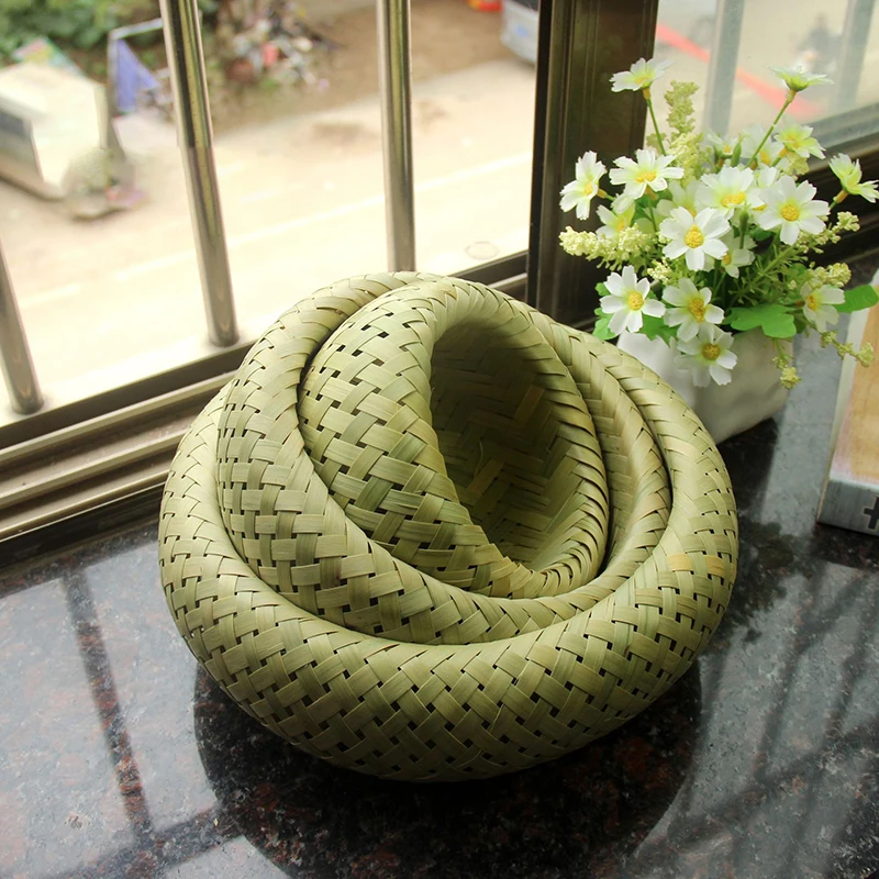 

Handmade Woven Bamboo Products Storage Basket, Bird's Nest Type Household Basket, Handicraft