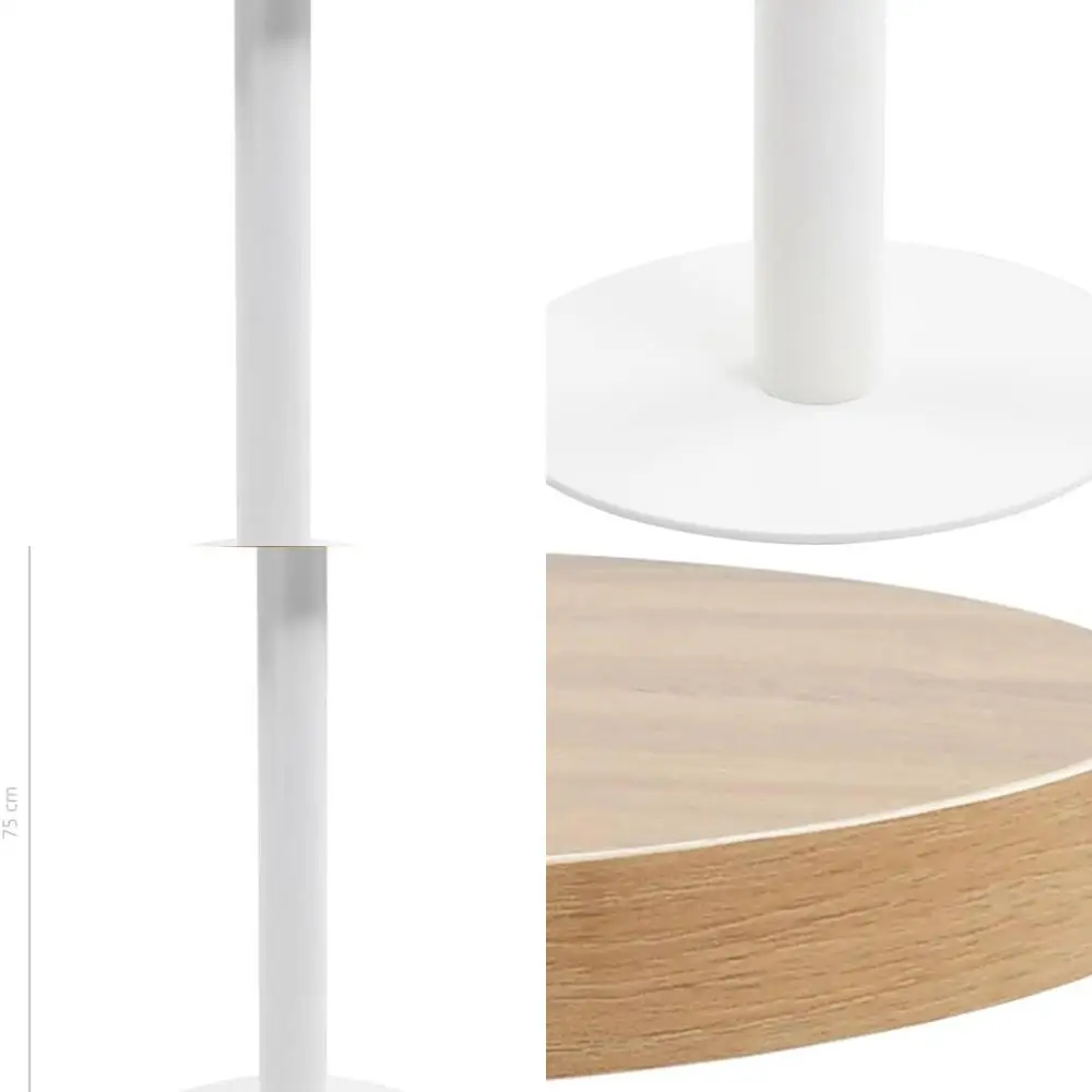 

Scandinavian 19.7 Light Brown MD Bistro Table with Wood Texture and Steel Legs for Indoor Use