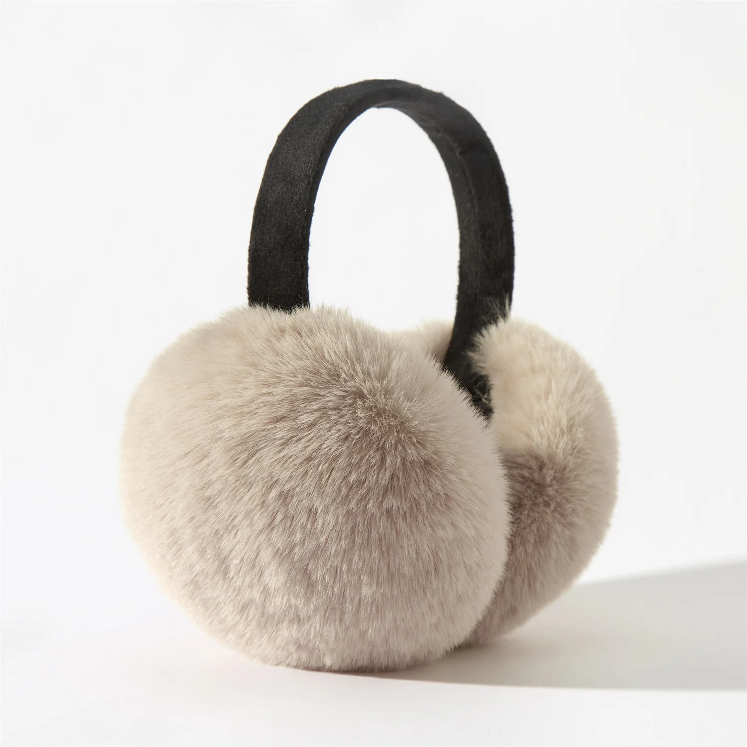 2025 New Color Blocking Earmuffs Fashion Exquisite Faux Rabbit Fur Foldable Ear Cover Woman Winter Warm Accessories