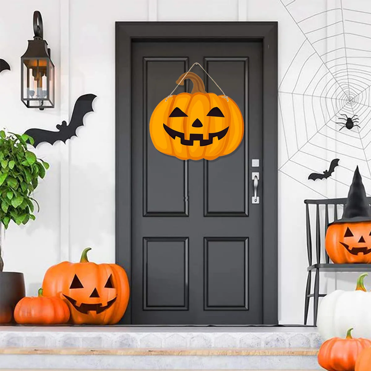 

Halloween Courtyard Party Atmosphere Decoration Pumpkin Skeleton Doorplate Hanging Decoration