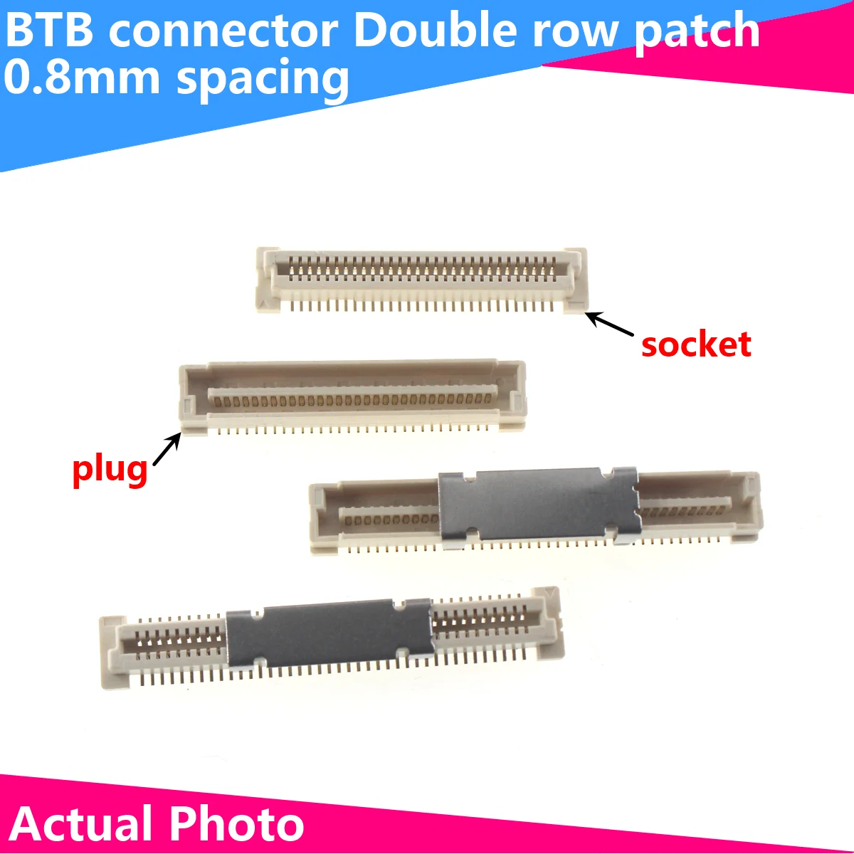 

0.8mm pitch board to board double row patch BTB connector 40P/60/80/100P/120P/140P