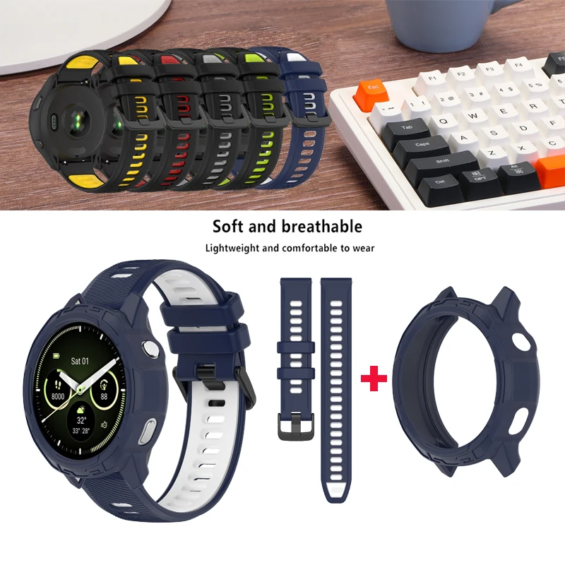 

[Soft Cover Case+Watch Strap] Suitable for Garmin Venu 4 45mm / 4S 41mm Venu4 Spare Strap Silicone Strap