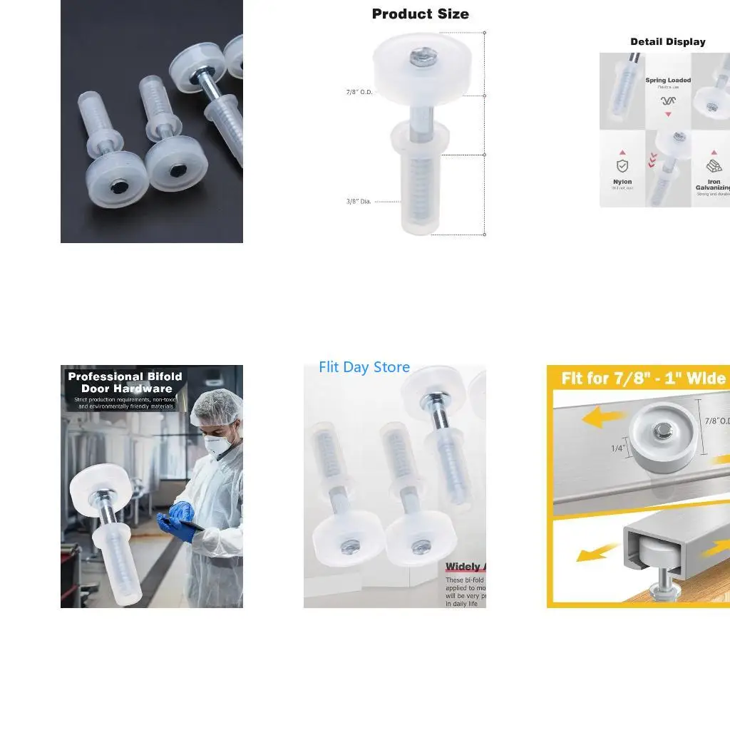 F92C 4 Pieces Versatile Elastic Bands Bi-Fold Door Top Guide Wheel for Bi-fold Door