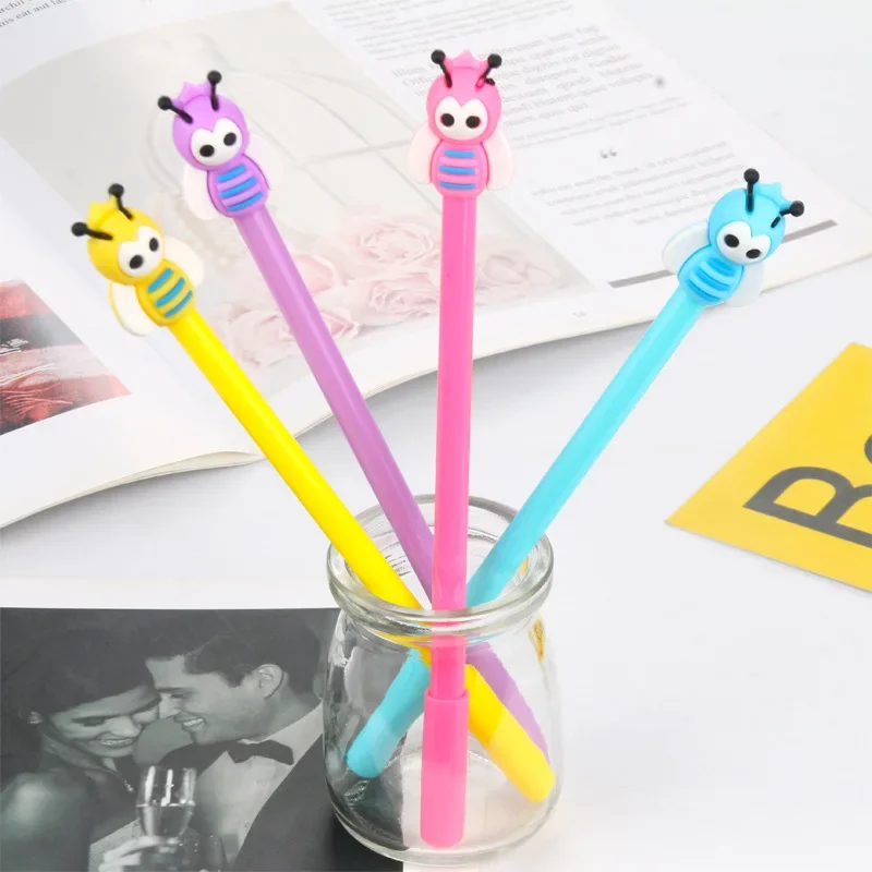 

40pcs new creative bee 0.5mm gel pen student learning stationery wholesale