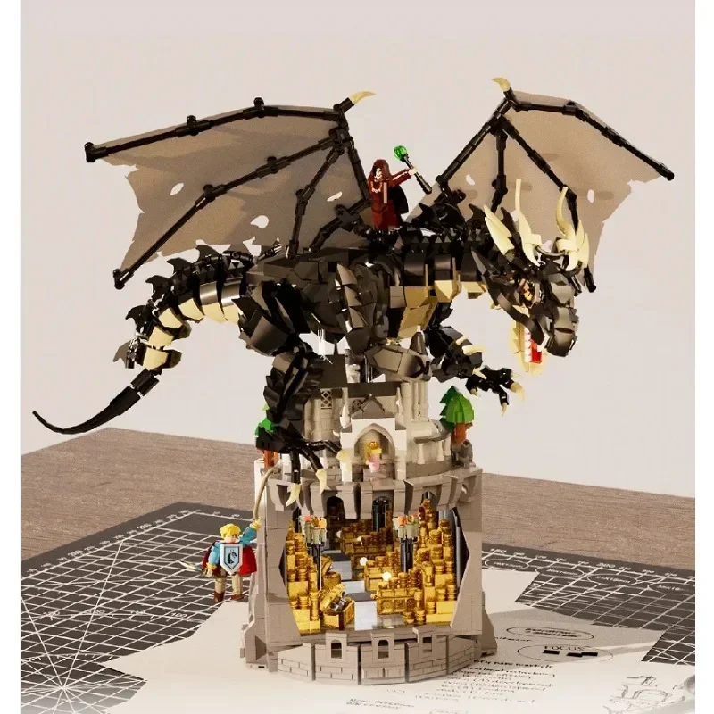 Décennie s de construction MOC créatifs, Dragon noir, Dieu, histoire secrète, modèle de maison, assemblage de jouets, collection de passe-temps, cadeau de vacances, New2024, 21348