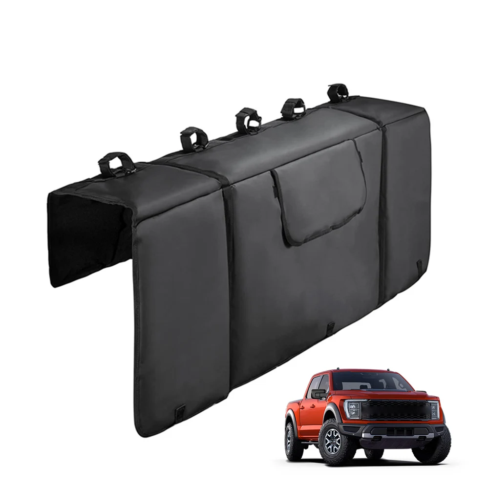 

Pickup Truck Tailgate Protection Pad Holds Up To 5 Bikes Truck Tailgate Bike Pad with Fixing Strap Truck Accessories for Bicycle