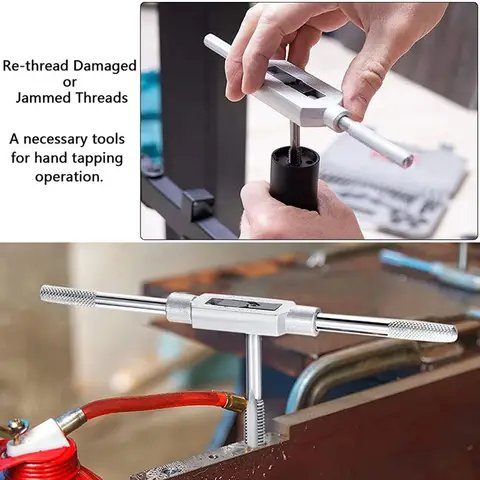 11 st/set Mini Metrisk Gängtappsats Set Snabbstål Handskruvgänga Justerbar Gängtappnyckel M1-M3.5 Träbearbetningsverktyg 10 best sales gängtapp och gängskär för trä - №8