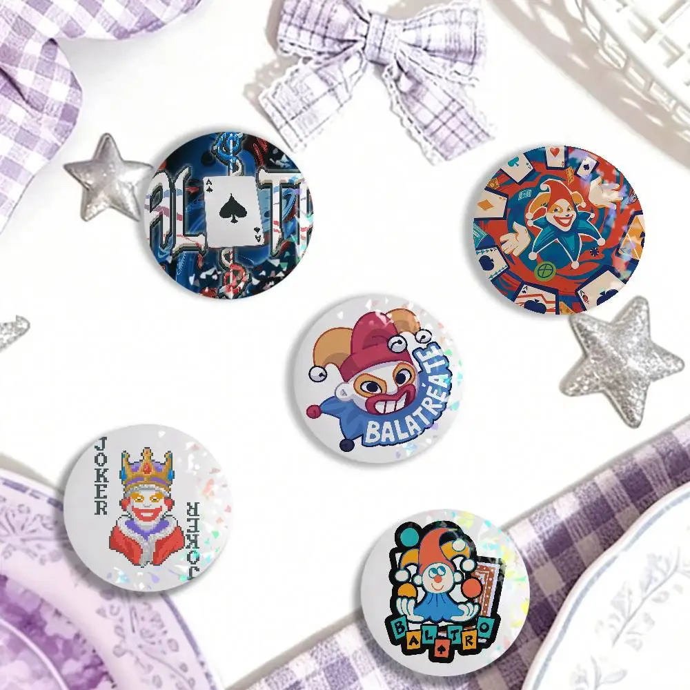 Game B-Balatro Joker Cards Laser Badge Creative Brooches Backpack Accessories Make Great Gifts For Friends Children