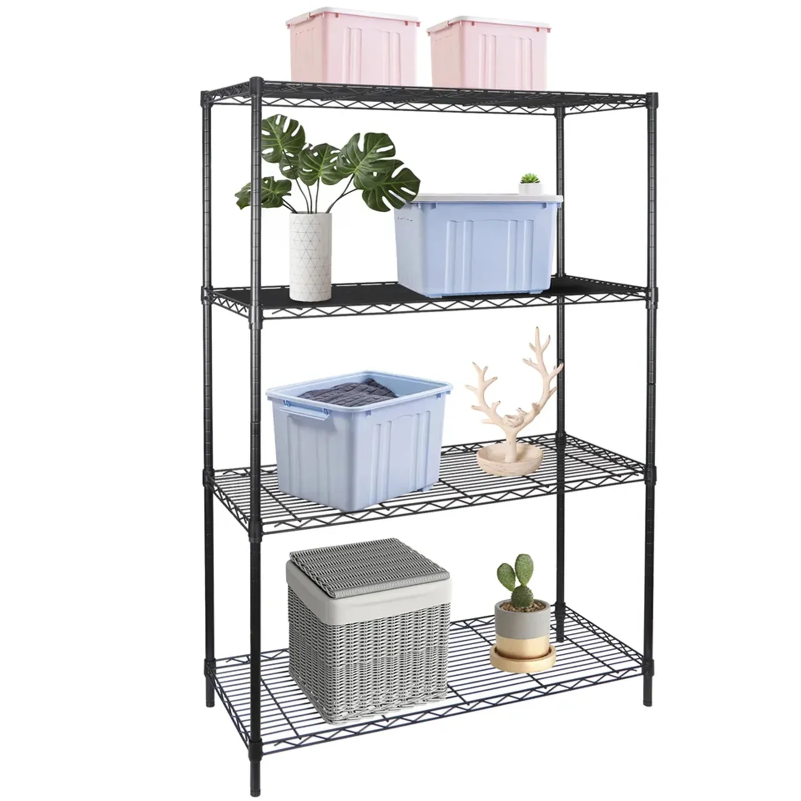 

4 Shelf Adjustable Heavy Duty Storage Shelving Unit Steel Organizer Wire Rack