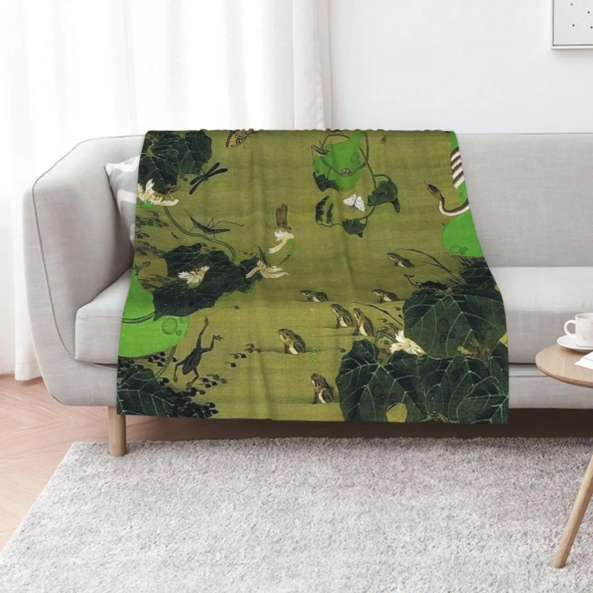 Favourite Artist - Insects By Pond Side - Ito Jakuchu Throw Blanket Travel Kid'S Soft Beds Luxury Loose Blankets