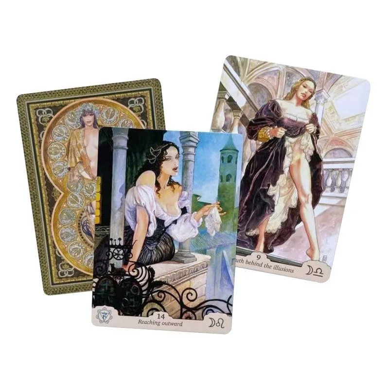 Chakras Eros และโหราศาสตร์ Manara เร้าอารมณ์ Oracle การ์ด 35 Tarot ภาษาอังกฤษ Divination ไพ่ทาโรต์ครอบครัว Party Board เกม