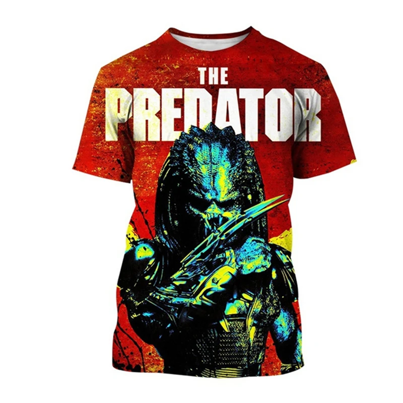 Horror Movie The Predator Harajuku T Shirt For Men Summer Street Short Sleeve T-Shirts Fashion O-neck Pullover Casual Loose Tops