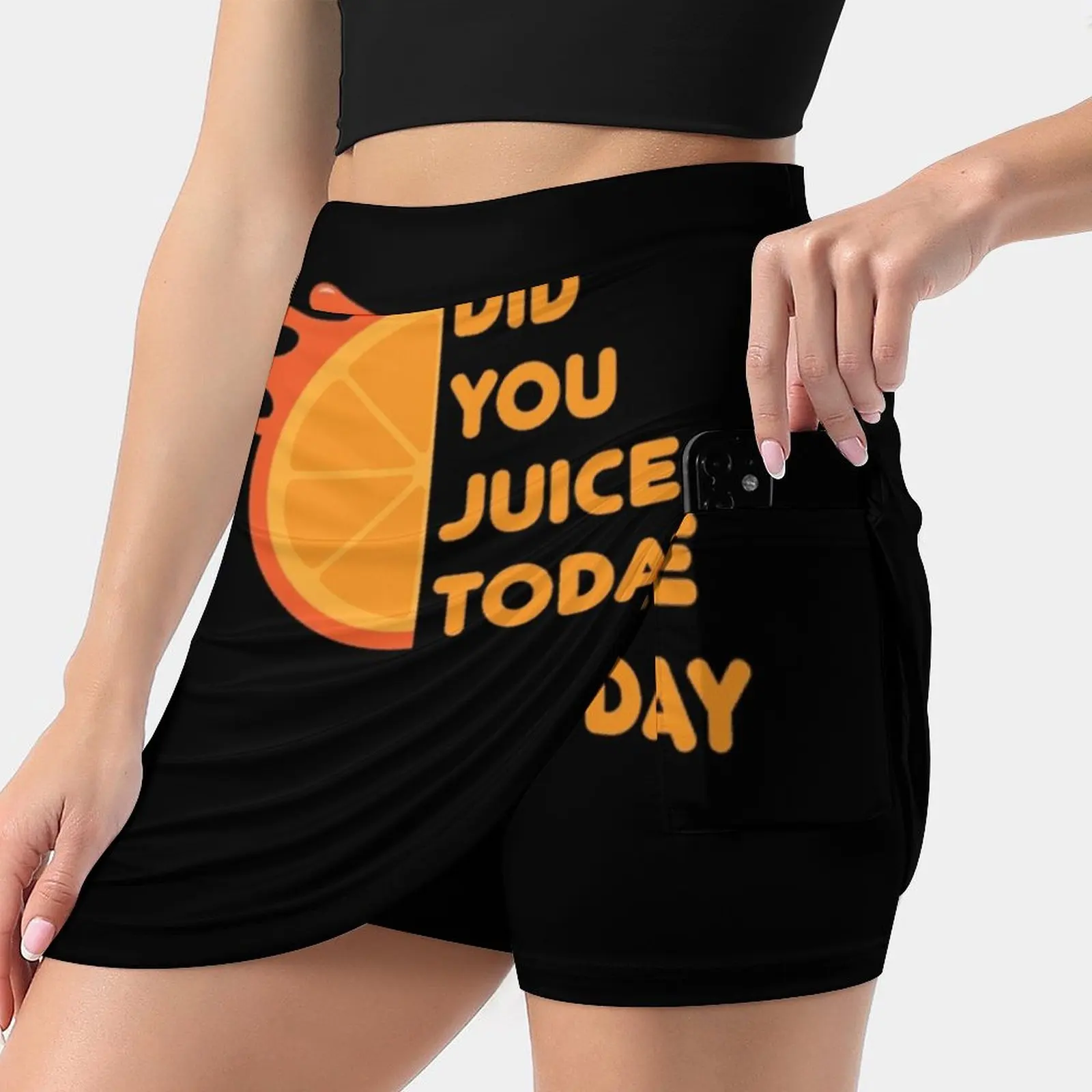 Did You Orange Juice Today ? Women'S Fashion Sporting Skirt With Pockets Tennis Golf Running Skirts Orange Juice Fruit Drink