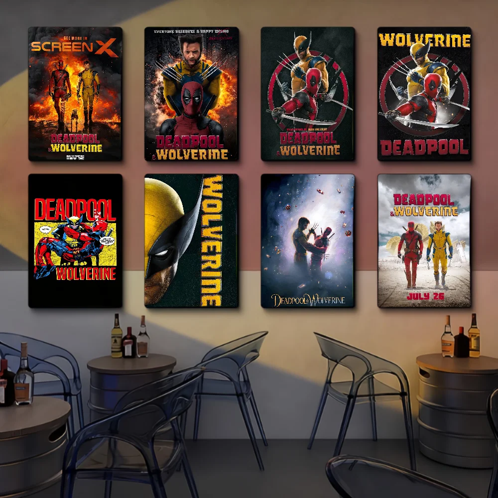 D-Deadpool & W-Wolverine Classic Anime Poster Waterproof Paper Sticker Coffee House Bar Room Wall Decor