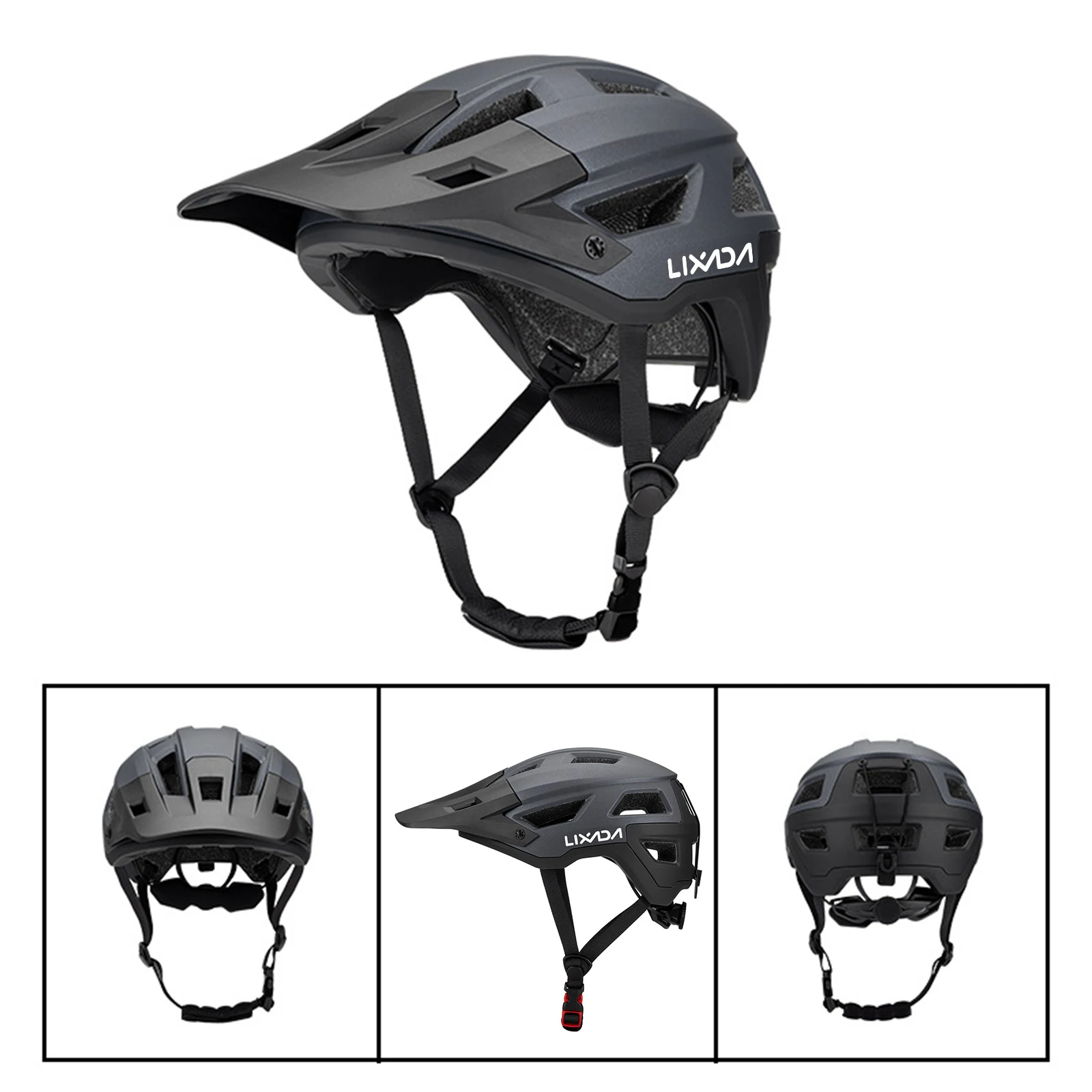 Lixada Fahrradhelm Herren Damen MTB Rennradhelm 55–61 cm verstellbares Zifferblatt abnehmbares Visier Belüftung 14 Belüftungsöffnungen Fahrradhelm – Detail 7