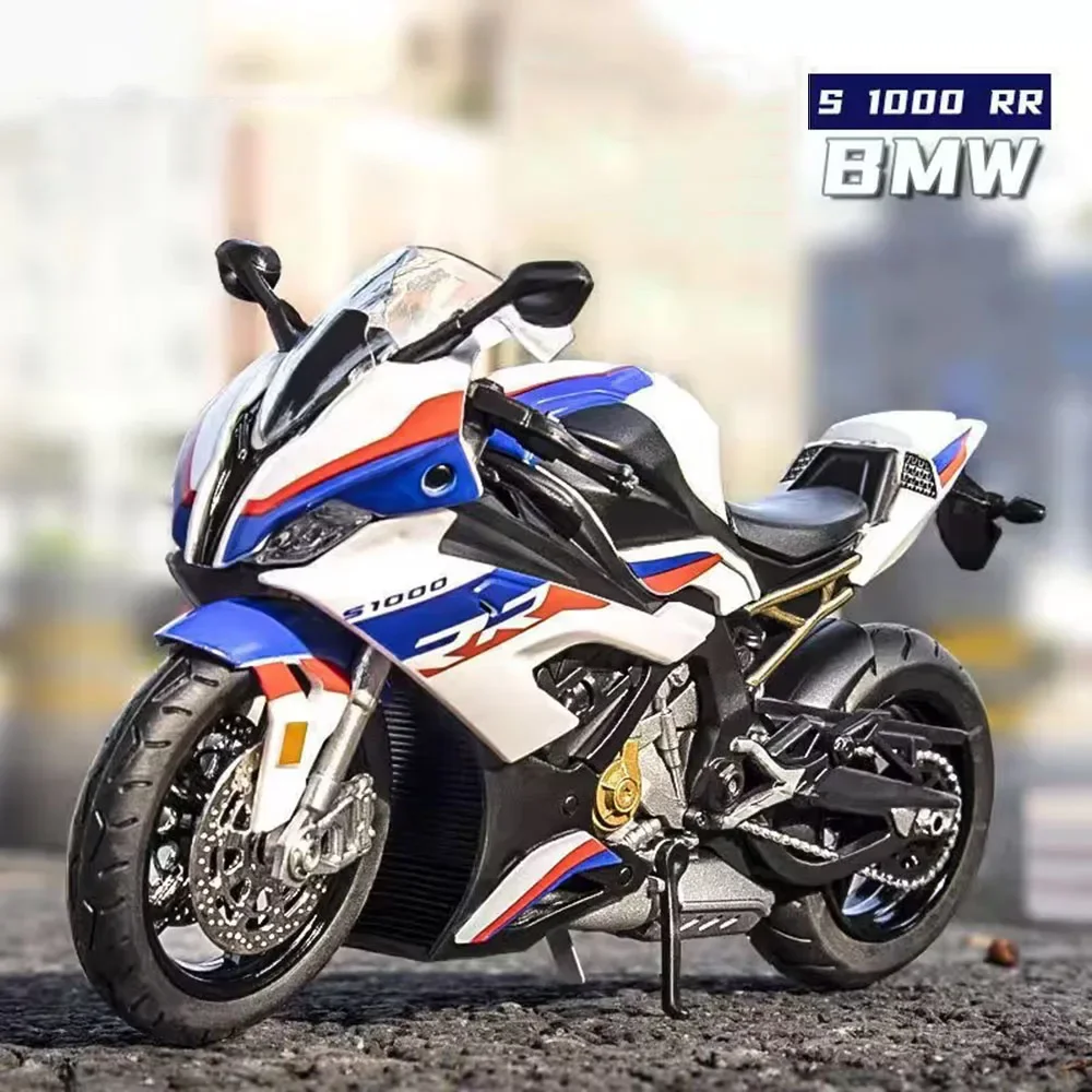 1:12 BMW S100RR Kawasaki Ninja H2R Motorcycles Model Car Toy Alloy Diecast Miniature Model with Light Vehicle Kids Birthday Gift