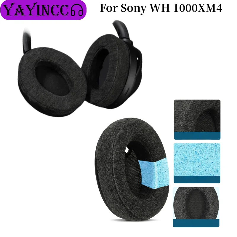 

Replacement Skin friendly cotton fabric Earpads For Sony WH 1000XM4 Headphone Earmuffs Ultra-soft Sponge Cushion Repair Parts