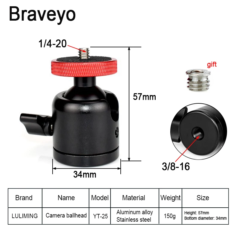 Mini Tripod Ballhead 360 Degree Rotation Shooting Portable Photography Accessories Live Support Flash Mount Adapter 3/8 1/4 Inch