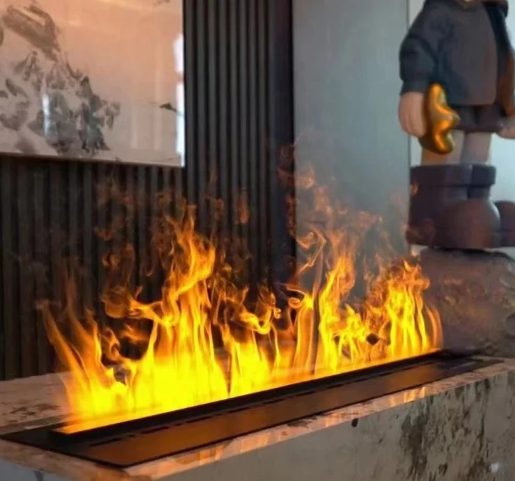 

Custom Mobile Remote Control Cheap Price 3D Atomized Electric Fireplace Home Space Heater European Air Heater for Living Room
