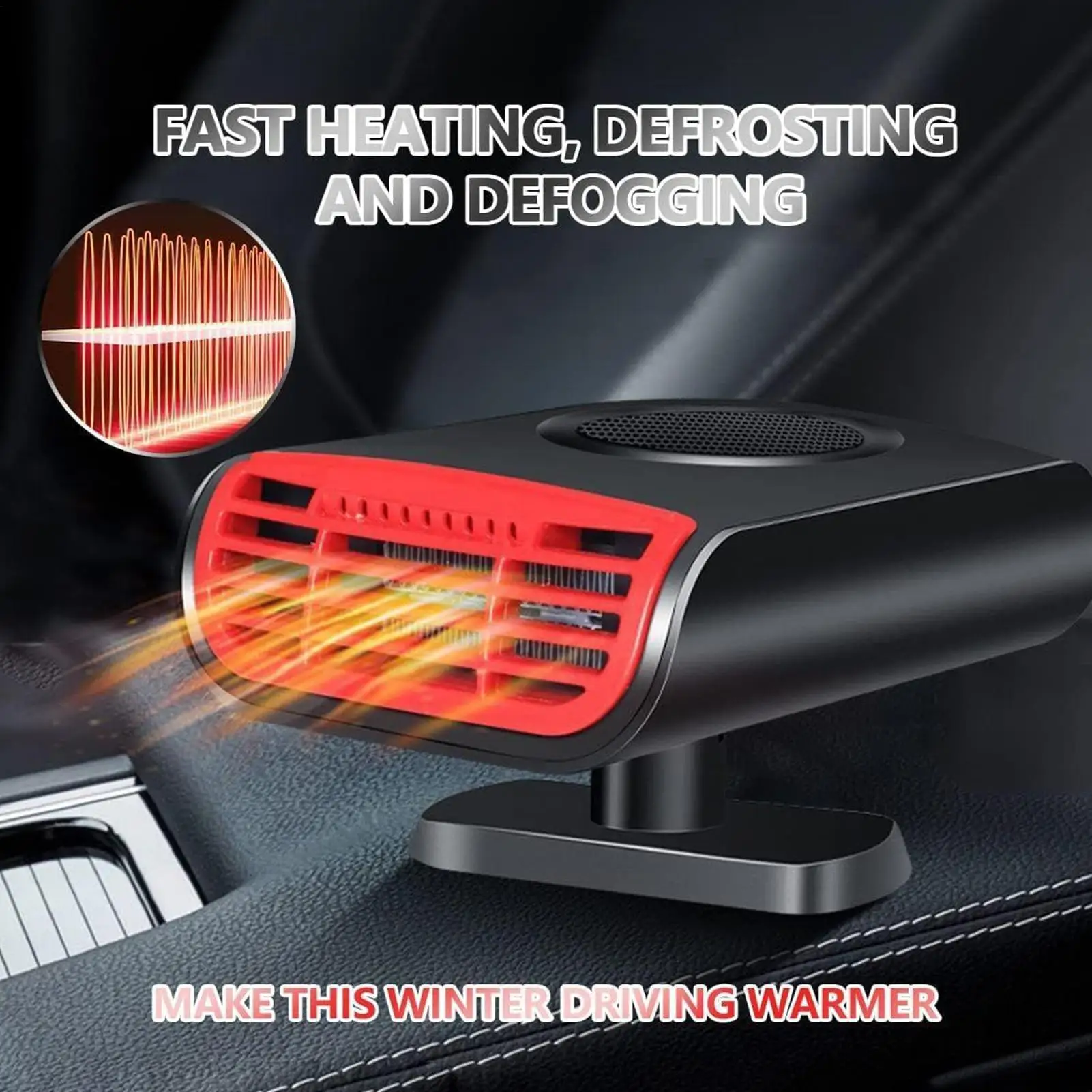 Car Heater 12V Rotating Quick Defroster Electronic Auto Heater Portable Fast Heating/cooling Car Heater And Defogger Fan