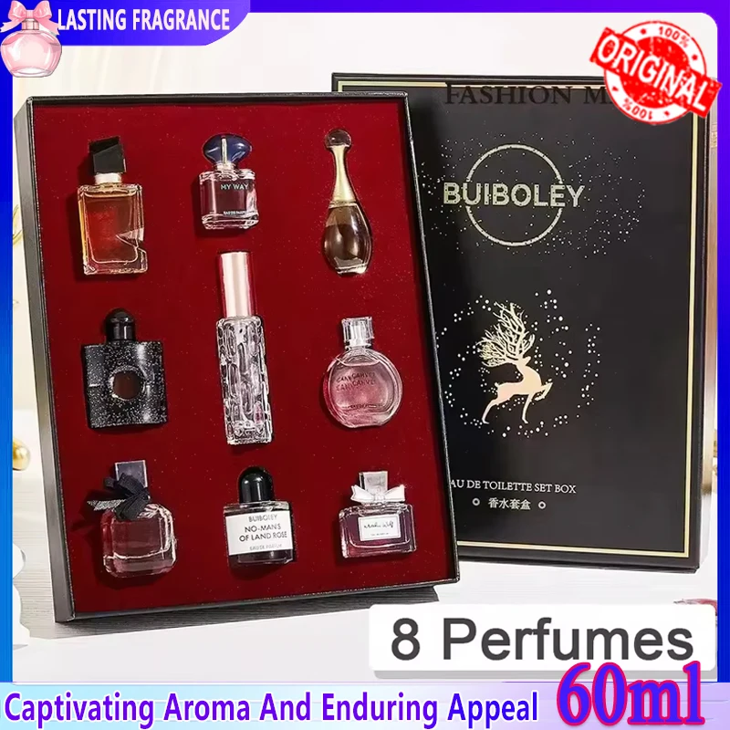 Perfume para mujer, 60ML, fragancia de feromonas para hombre, Colonia Floral de larga duración, Perfume portátil compacto, conjunto de regalo de lujo