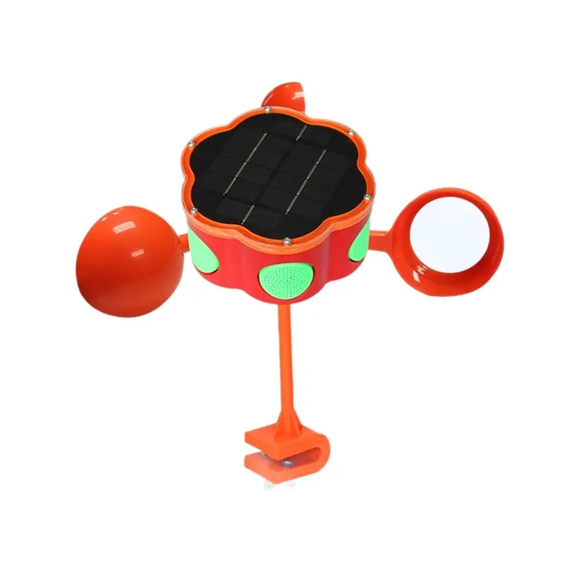 ~A61Z Power Line Reflective Solar-Powered Wind-Powered Voice-Activated Bird Repeller For Farm Orchard