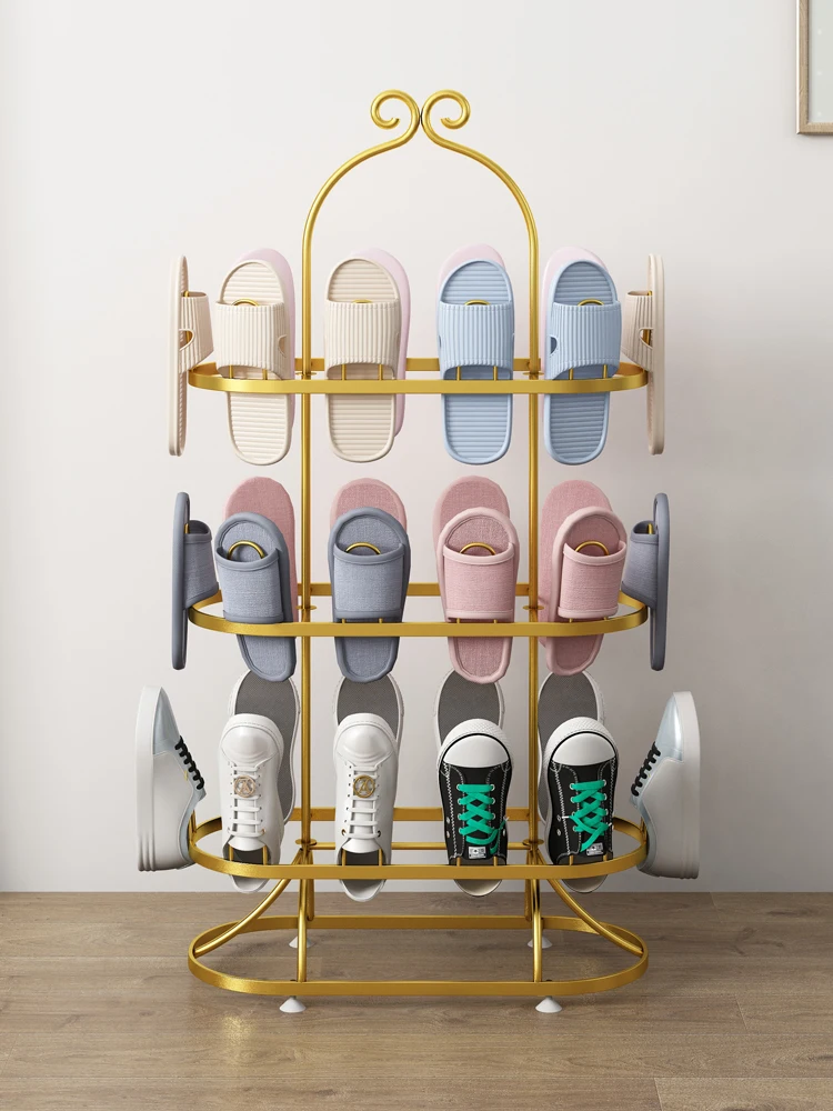 A simple shoe drying rack for outdoor shoe drying. A balcony rotating shoe rack for household storage. A floor mounted slipper