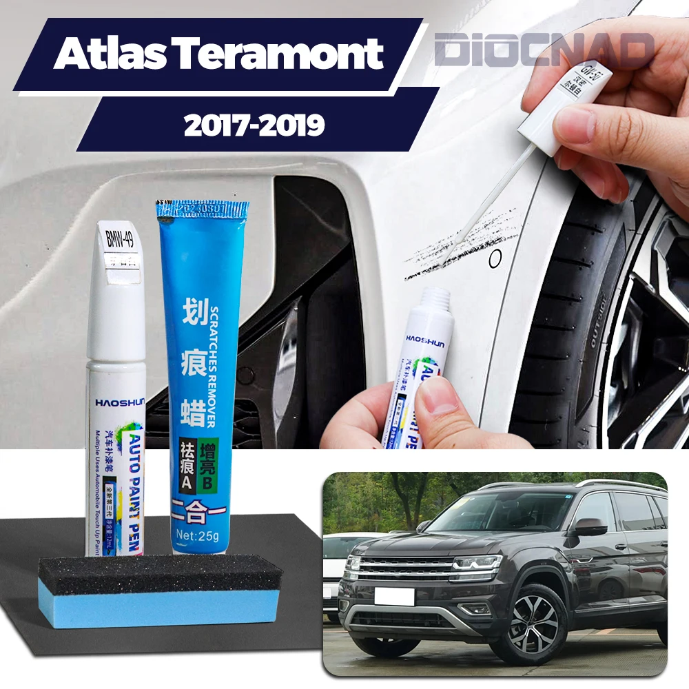 

Автомобильная ручка для ретуши, ремонт царапин, средство для удаления царапин, восковая краска для VW Volkswagen Atlas Teramont CA MK1 2017-2019 2018
