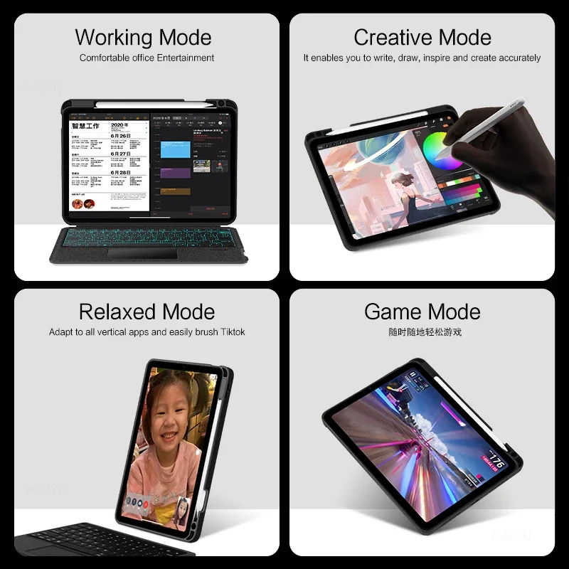 حافظة لجهاز iPad Air 11 بوصة M3 2025 A3266 A3267 A3270 لوحة مفاتيح ذكية سحرية كوف لوحة مفاتيح بإضاءة خلفية لجهاز iPad Air 11 Funda #4