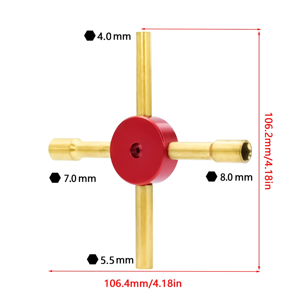 4 IN 1 Hex Socket Cross Wrench Nut Driver Tools For 1/10 1/16 RC Car Crawler 4mm 5.5mm 7mm 8mm Replacing Tyres Repair Tools view 2