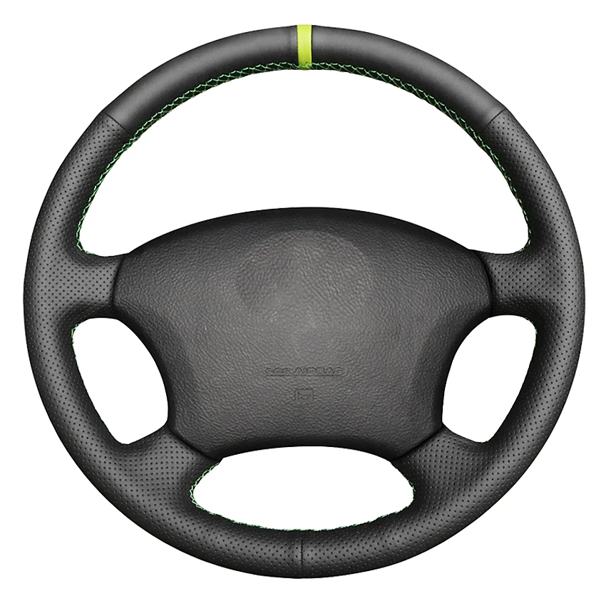 Black Genuine Leather Car Steering Wheel Cover For Toyota Land Cruiser Prado 120 Tacoma 4Runner Hilux Sequoia Highlander