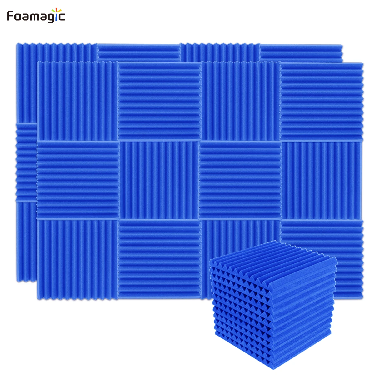 

12Pack Pyramid Sound Proof Foam Panels,48x24x2 Inch Acoustic Foam,High Density Soundproof Wall Panels,Fireproof Cancelling Foam