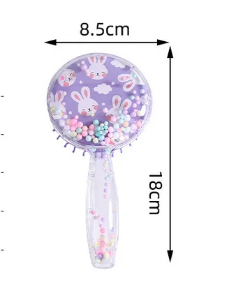 Cute Cartoon Round Shape Sequins Quicksand Anti-knot Combs for Baby Kids Children Air Cushion Massage Comb for Curly Hair