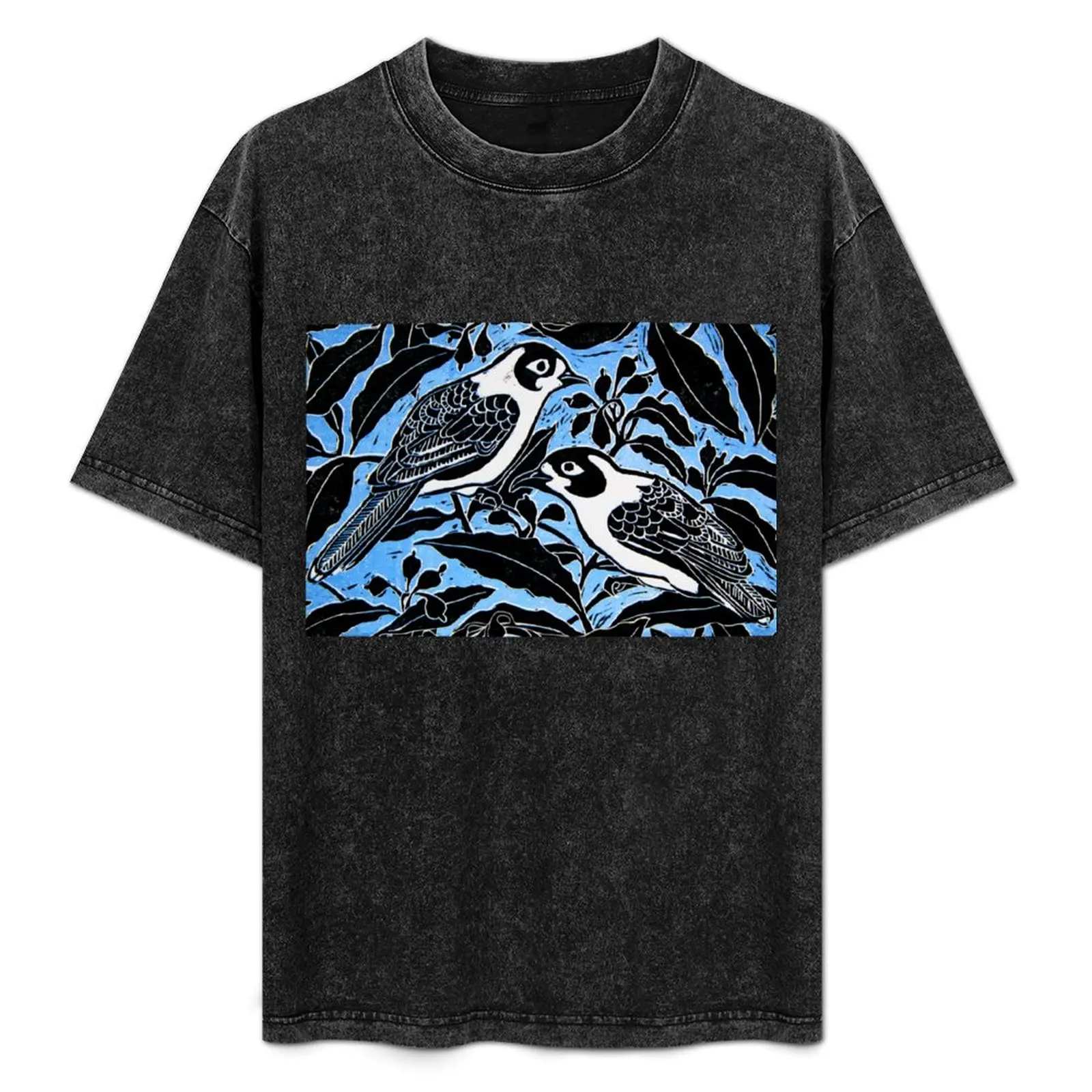 blue birds T-Shirt plus sizes quick-drying sweat mens graphic t-shirts big and tall