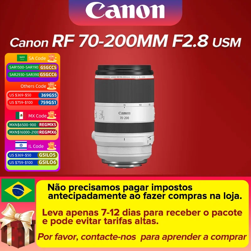 Canon RF 70-200MM F2.8 USM IS Lens Full Frame Mirrorless Camera Lens Autofocus ZOOM Telephoto Portrait Animal Lens For R RP R5