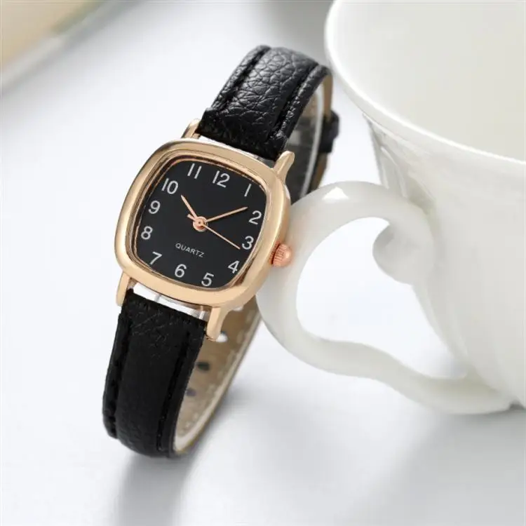 

Woemn Watch Korean Thin Belt Simple Square Dial Stylish Digital Watch Jam Tangan Perempuan