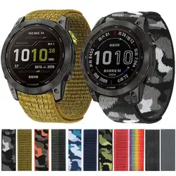 26mm 22mm Sport Nylon Strap Wristband for Garmin Fenix 7X 7 6X 6 Pro 5X 5 Forerunner 935 Smart Watch Quick Release Bracelet