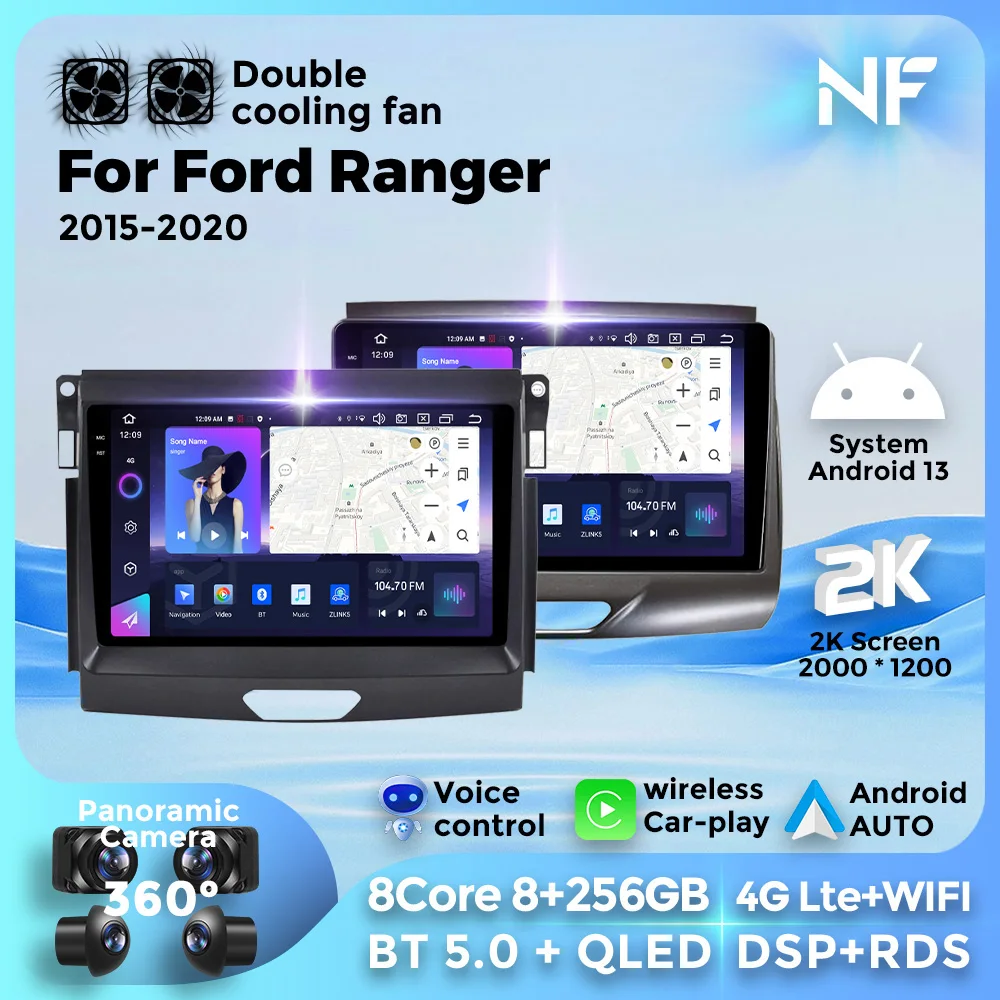 

Car Radio Android Multimedia Video Player For Ford Ranger 2015-2020 4G WIFI GPS Navigation Carplay Autoradio QLED Touch Screen