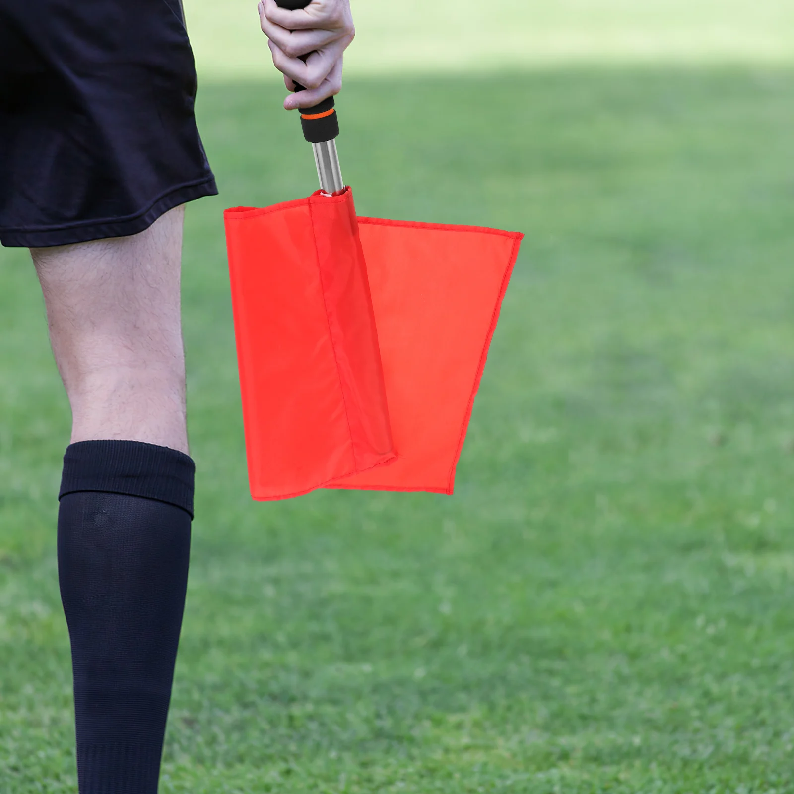 4 قطعة أعلام الحكم خفيفة الوزن من الفولاذ المقاوم للصدأ القطب يده يلوحون أعلام للتدريب الرياضي سباق السيارات الحدث الميداني المباراة #1