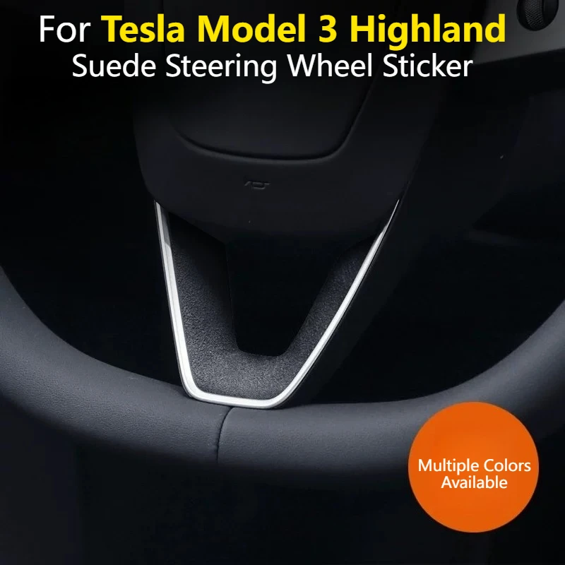 For Tesla Model 3 Highland Steering Wheel Trim Sticker Decorative Cover Anti‑Scratch Custom Precise Fit Interior Accessories