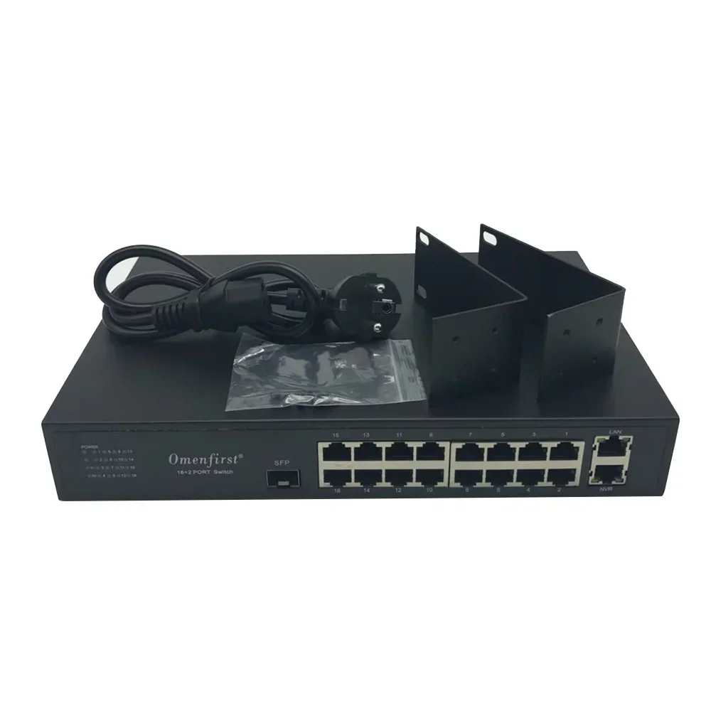 16 منفذ شبكة جيجابت POE Switch + 2 منفذ جيجابت إيثرنت POE وحدة تبديل إيثرنت