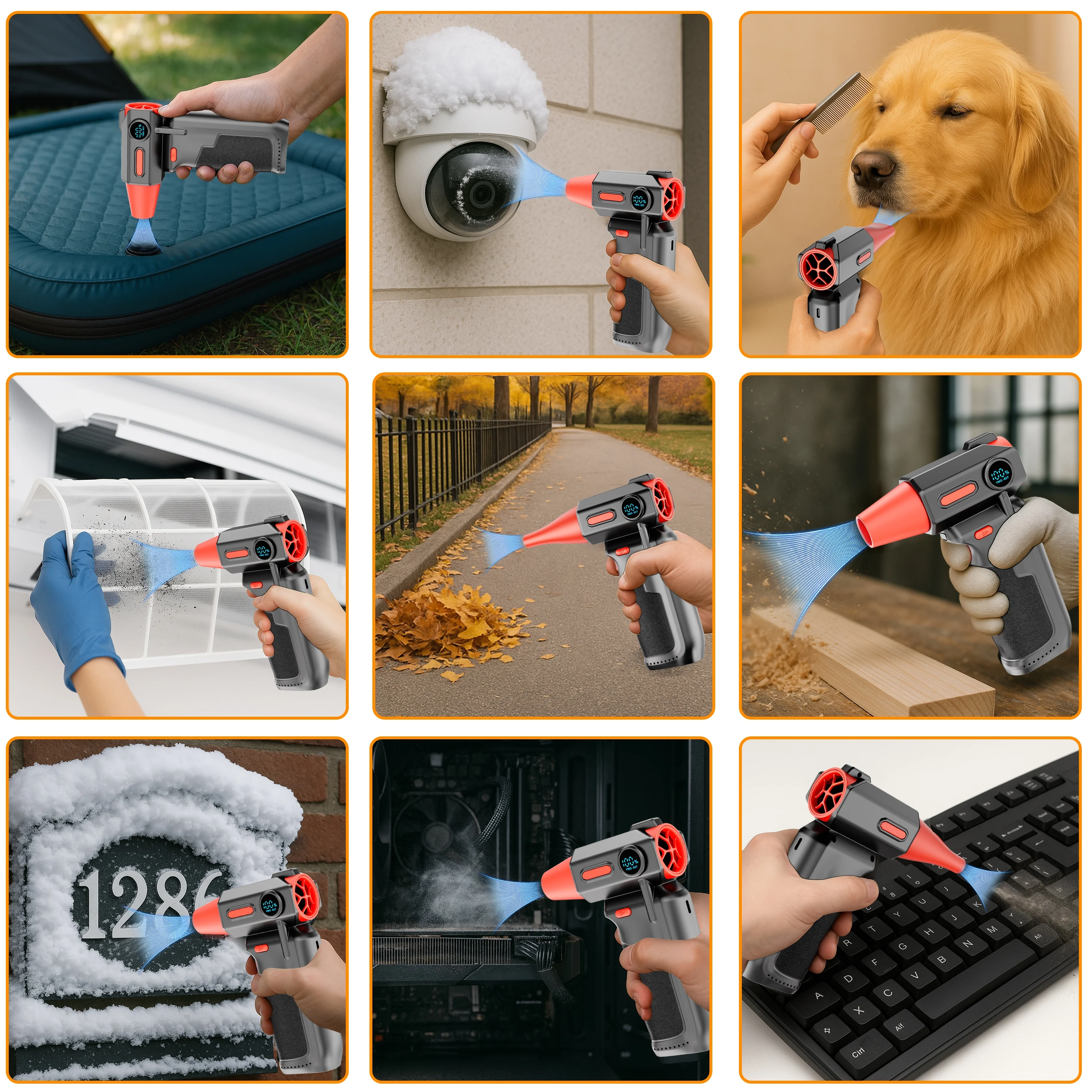 يده منفضة الهواء الكهربائية 150000 دورة في الدقيقة قابلة للشحن تنظيف منفاخ أداة فرش السيارات توربو مروحة نفاثة منفاخ هواء قوي